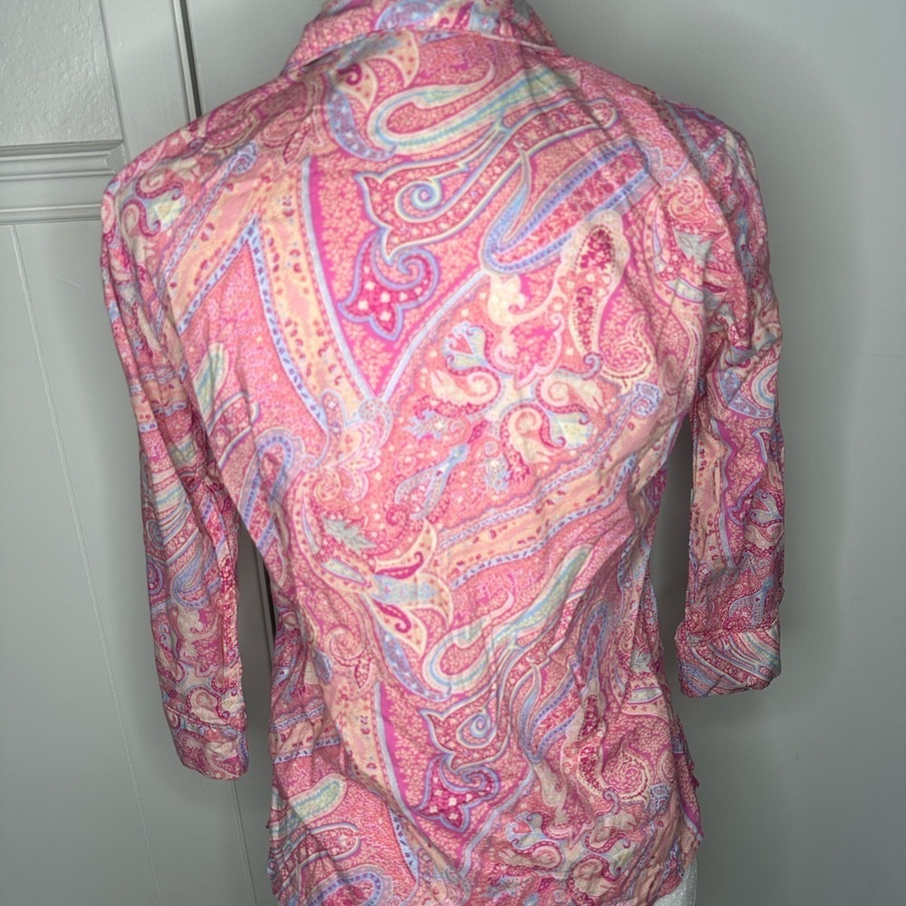 Ralph Lauren Pink Paisley Women's Top - Picture 4 of 9